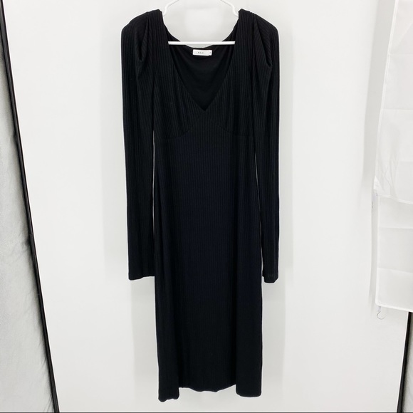 A.L.C. Black Ribbed Maxi Dress Medium - Picture 1 of 11